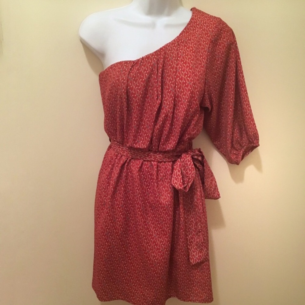 NWT Francesca’s Blue Rain One-Shoulder Dress